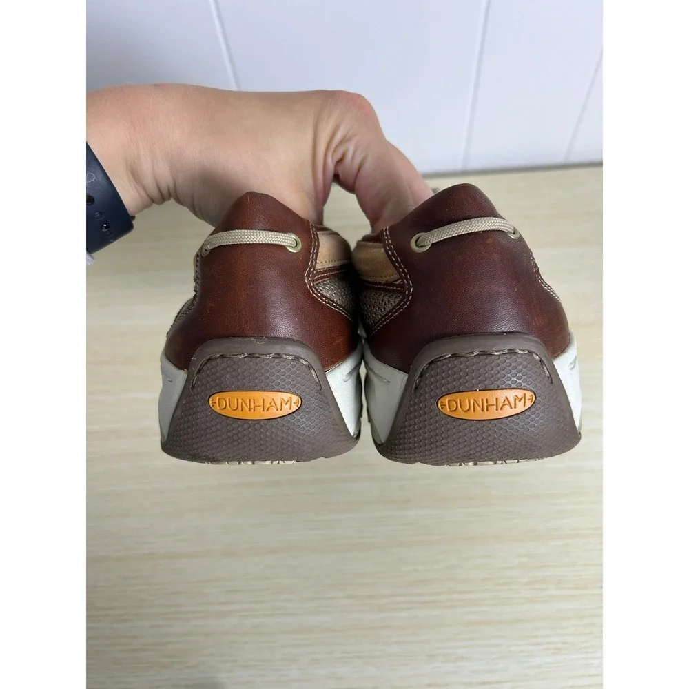 Dunham Captain Leather Boat Shoes Mens 11.5 Brown Mesh Rollbar Nautical